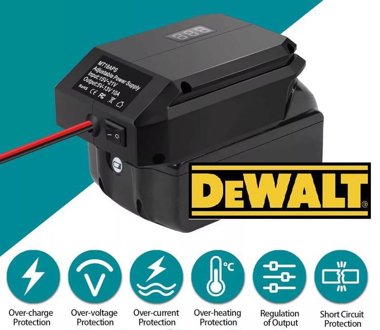 20V to 12V Step Down Converter for Dewalt, Milwaukee, Makita