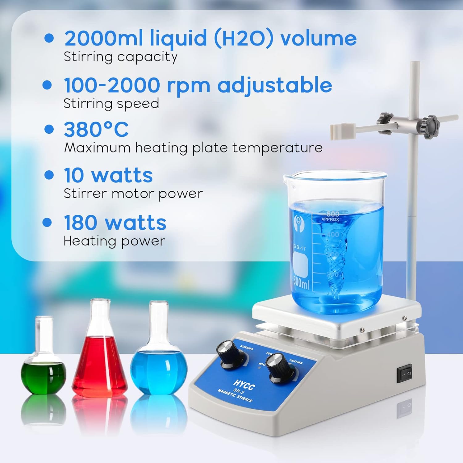 Gold Precipitation Kit – 1500mL Borosilicate Glass Beaker & Magnetic Stirrer Hot Plate