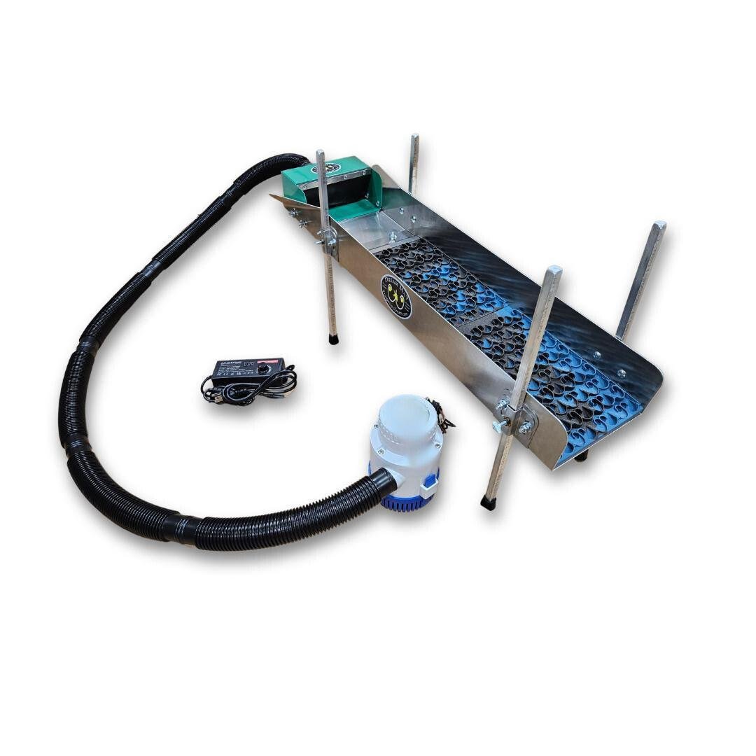 Dream Mat - 8X35 Power Sluice Box Kit with Dream Mat + 18" leg Kit | Gold Prospecting Equipment - Gold Highbanker - Prospectors Dream
