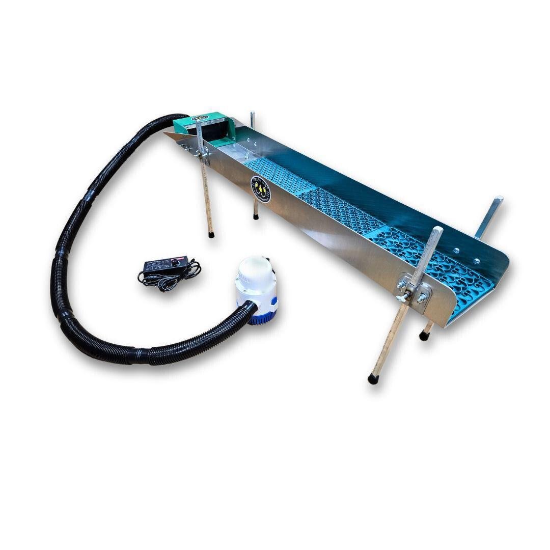 Dream Mat - 8X47 Power Sluice Box Kit with Dream Mat + 18" leg Kit | Gold Prospecting Equipment - Gold Highbanker - Prospectors Dream