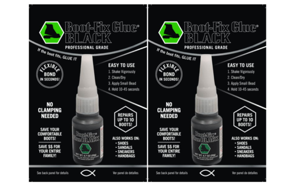 Dream Mat - Boot - Fix Glue BLACK: Professional Grade Shoe Repair Glue For Shoes, Sandals and more - Adhesive - Prospectors Dream