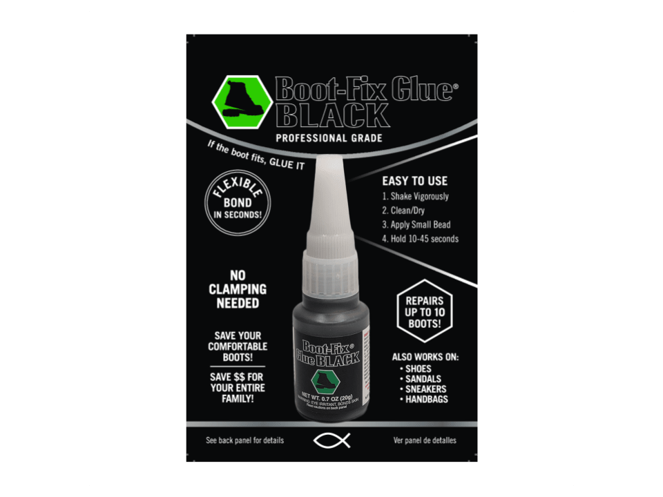 Dream Mat - Boot - Fix Glue BLACK: Professional Grade Shoe Repair Glue For Shoes, Sandals and more - Adhesive - Prospectors Dream