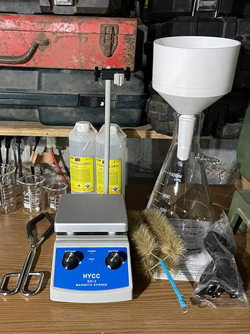 Dream Mat - Gold Precipitation Kit – 1500mL Borosilicate Glass Beaker & Magnetic Stirrer Hot Plate - Gold Refining - Prospectors Dream