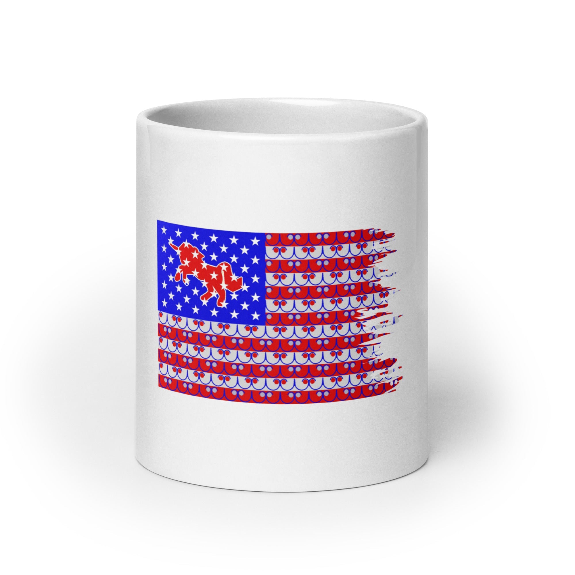 Dream Mat - Unicorn American Flag - White glossy mug - Prospectors Dream