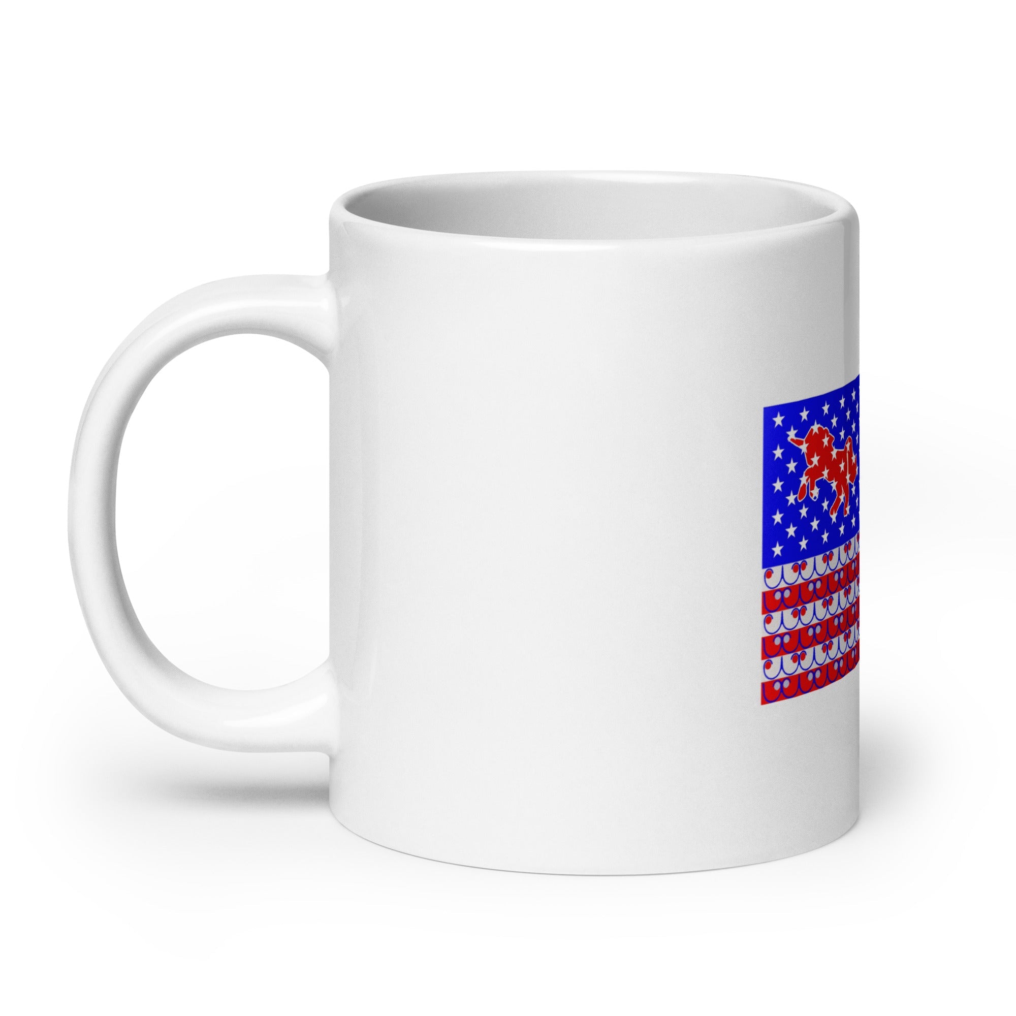 Dream Mat - Unicorn American Flag - White glossy mug - Prospectors Dream