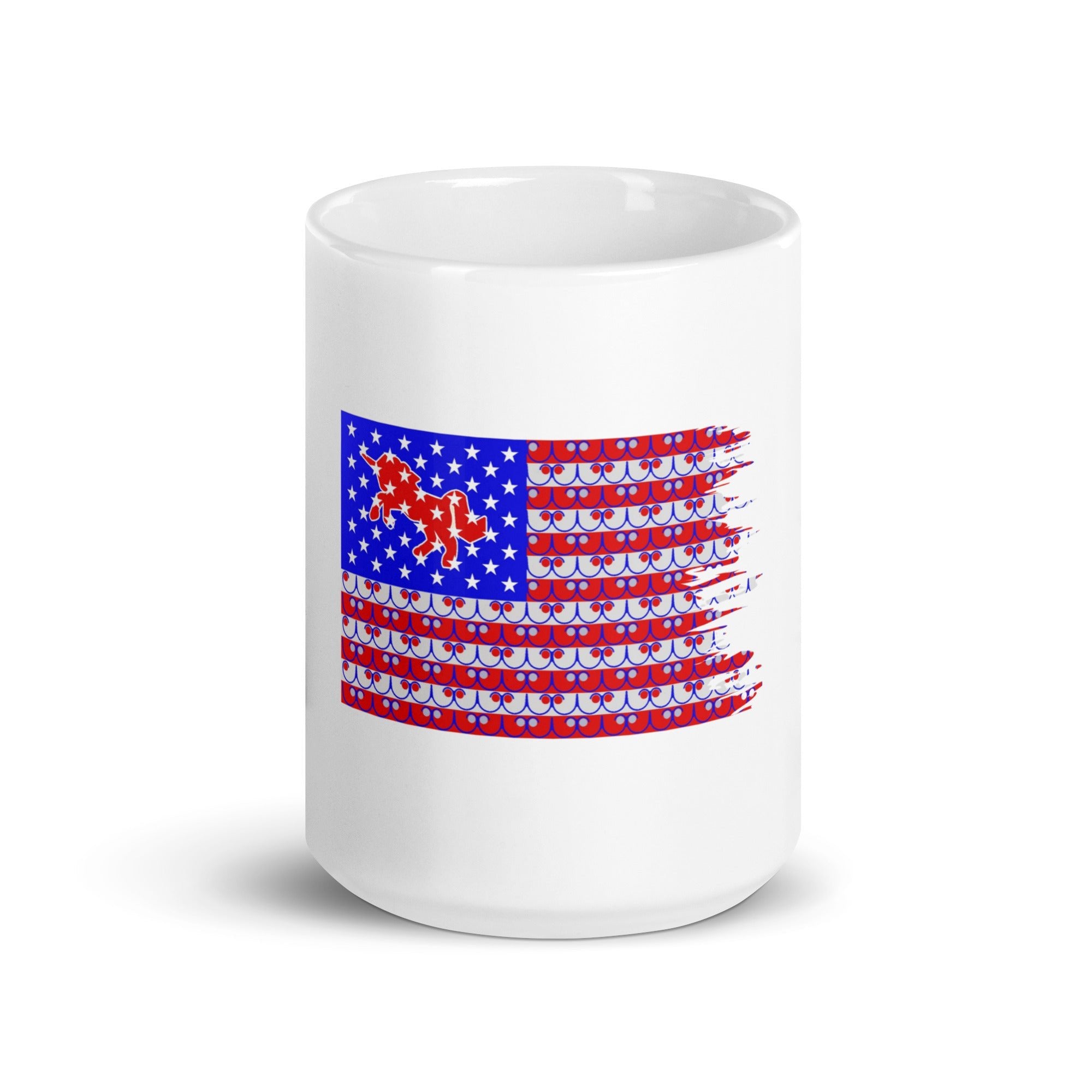 Dream Mat - Unicorn American Flag - White glossy mug - Prospectors Dream