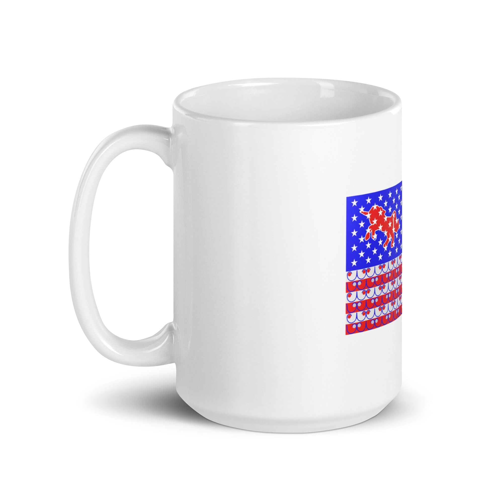 Dream Mat - Unicorn American Flag - White glossy mug - Prospectors Dream